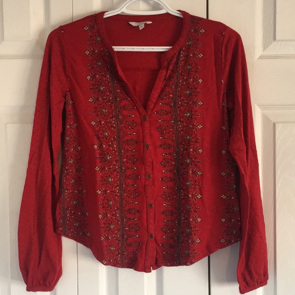 Lucky Brand Long Sleeve Button Down T-Shirt - Picture 6 of 7